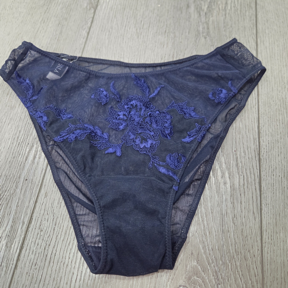 La Perla Midnight Blue Sheer Lace Panties